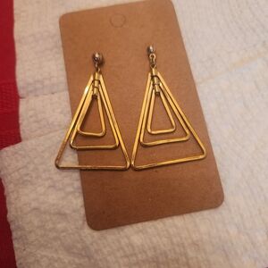 Geometric Multi-triangle Gold Earrings